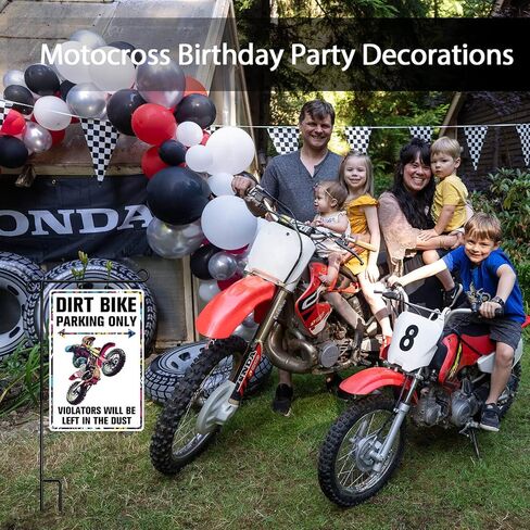 Dirt Bike Party Decorations Funny Dirtbike Parking Sign, Motocross Gifts for Men, Man Cave Garage Boy's Room Wall Decor 8x12 Inches in Kuwait