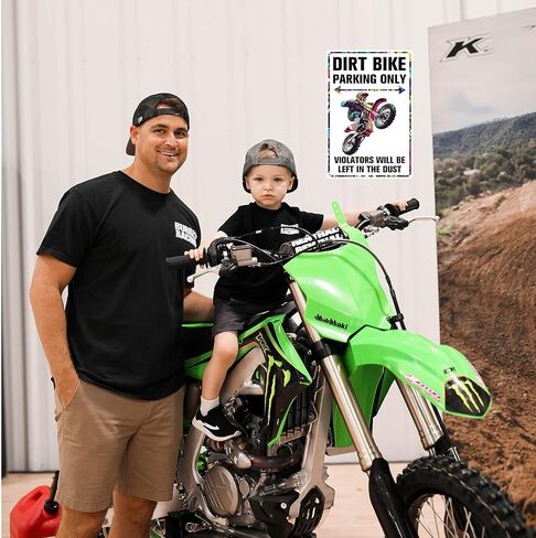 Dirt Bike Party Decorations Funny Dirtbike Parking Sign, Motocross Gifts for Men, Man Cave Garage Boy's Room Wall Decor 8x12 Inches in Kuwait