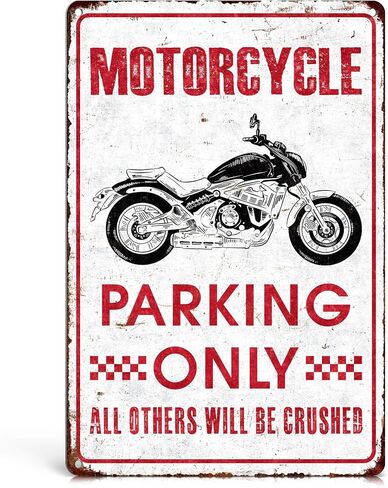 Dirt Bike Party Decorations Funny Dirtbike Parking Sign, Motocross Gifts for Men, Man Cave Garage Boy's Room Wall Decor 8x12 Inches in Kuwait