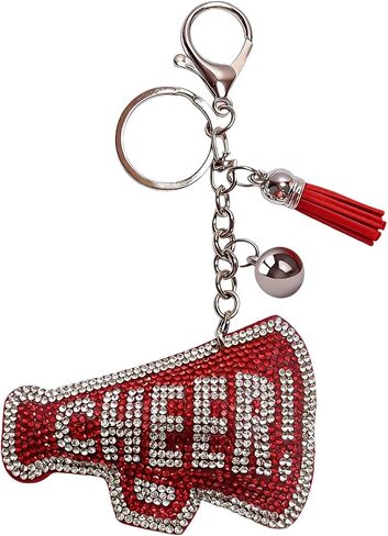 Bling Cheerleading Keychain Charms for Purse Handbags Backpacks, Rhinestone Cheer Accessories for Women, Spirit Team Gifts in Saudi Arabia