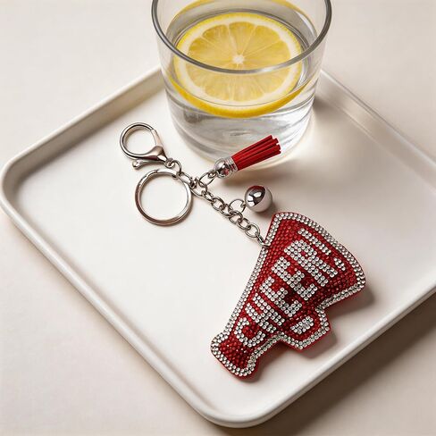 Bling Cheerleading Keychain Charms for Purse Handbags Backpacks, Rhinestone Cheer Accessories for Women, Spirit Team Gifts in Saudi Arabia