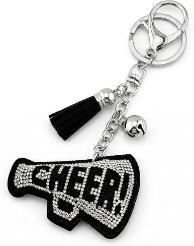 Bling Cheerleading Keychain Charms for Purse Handbags Backpacks, Rhinestone Cheer Accessories for Women, Spirit Team Gifts in Saudi Arabia