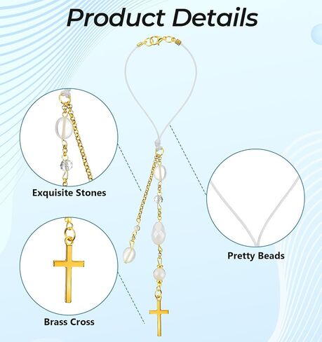 Cross for Car Mirror Hanging, Cross Rear View Mirror Accessories Faith Keychain Pendant for Bag, Window, Door, Garden, Balcony, or Home Decoration in Saudi Arabia