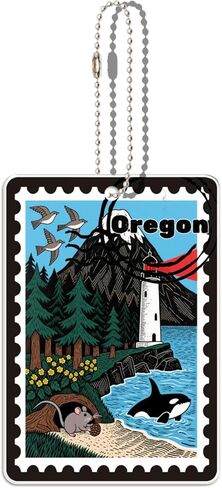 Oregon Souvenirs Fashion Forever Stamps Keychain - Decorative Key Ring - Forever Stamps Spot M in Kuwait