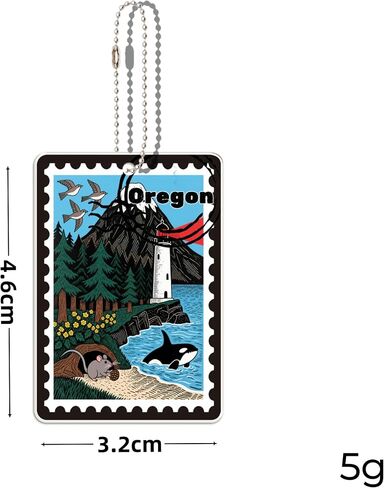 Oregon Souvenirs Fashion Forever Stamps Keychain - Decorative Key Ring - Forever Stamps Spot M in Kuwait
