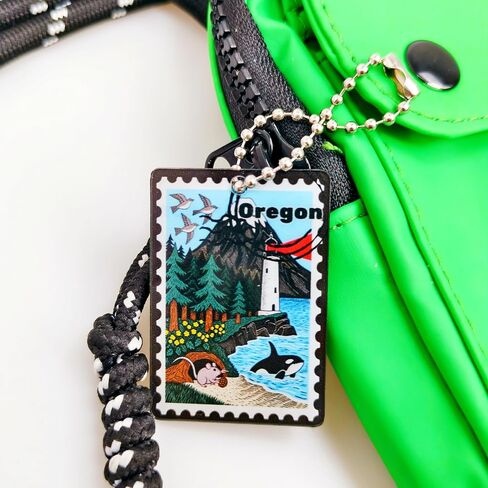 Oregon Souvenirs Fashion Forever Stamps Keychain - Decorative Key Ring - Forever Stamps Spot M in Kuwait