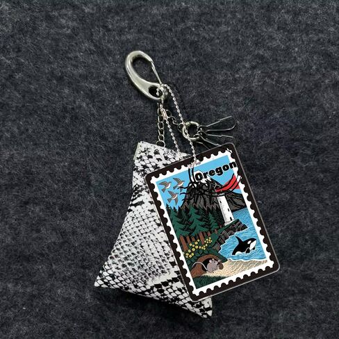 Oregon Souvenirs Fashion Forever Stamps Keychain - Decorative Key Ring - Forever Stamps Spot M in Kuwait