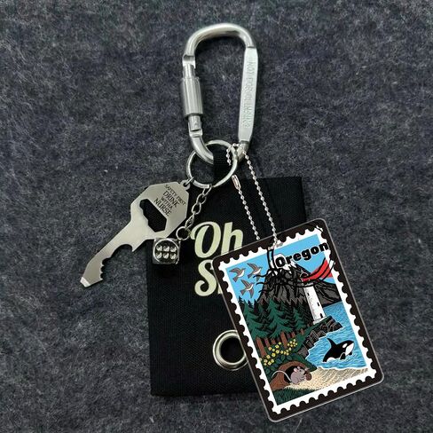 Oregon Souvenirs Fashion Forever Stamps Keychain - Decorative Key Ring - Forever Stamps Spot M in Kuwait