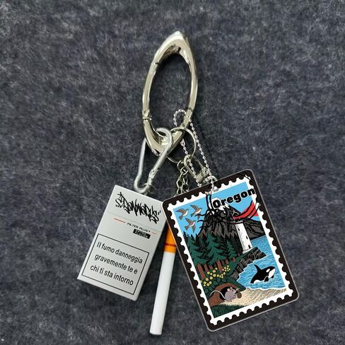 Oregon Souvenirs Fashion Forever Stamps Keychain - Decorative Key Ring - Forever Stamps Spot M in Kuwait