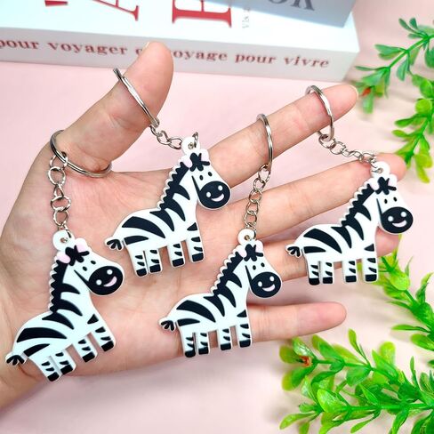 30 Pack Zebra Keychains Jungle Safari Animal Keychain Keyrings for Zebra Themed Party Decorations Safari Birthday Party Bag Fillers Return Gifts in Saudi Arabia