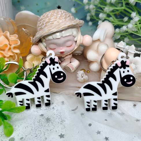 30 Pack Zebra Keychains Jungle Safari Animal Keychain Keyrings for Zebra Themed Party Decorations Safari Birthday Party Bag Fillers Return Gifts in Saudi Arabia