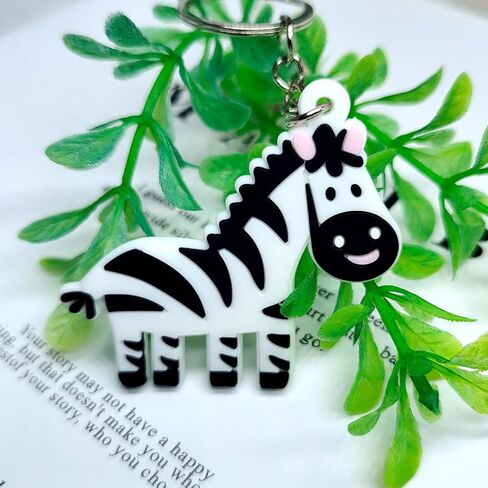 30 Pack Zebra Keychains Jungle Safari Animal Keychain Keyrings for Zebra Themed Party Decorations Safari Birthday Party Bag Fillers Return Gifts in Saudi Arabia