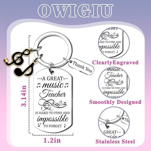 Music Teacher Appreciation Gifts Keychain Gifts for Music Teachers Choir Orchestra Band Teacher Gift Musical Note Keychain Band Director Gift for Men Women in Saudi Arabia