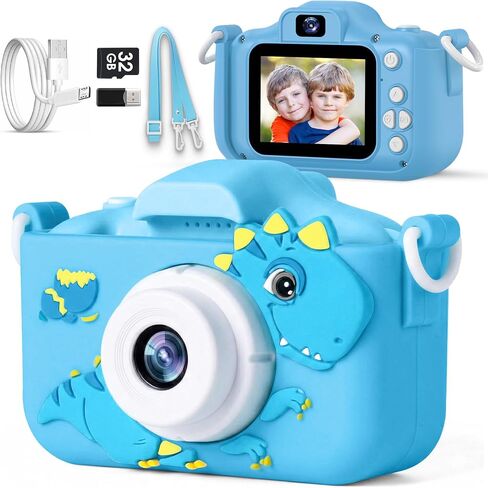 Kids Camera for Boys Girls, Toddler Digital Camera for Kids Ages 3-12, Selfie 1080P HD Video, Toy Camera for Toddlers Age 3, 4, 5, 6, 7, 8, 9 Years Old, Christmas Birthday Gifts for Boys Girls in Saudi Arabia