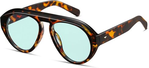 Oversized Aviator Sunglasses for Women Men 70s Retro Round Aviators Trendy Big Flat Top Sun Glasses CS016 in Saudi Arabia