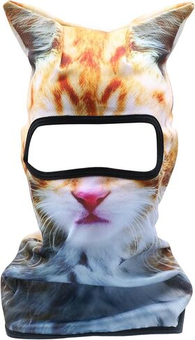 3D Cat Ski Balaclava Animal Sheisty Face Mask with Ears for Music Festivals, Raves, Ski Outdoor Activities, Halloween, Party in Saudi Arabia