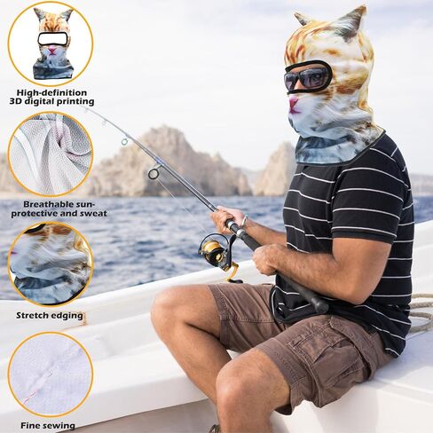 3D Cat Ski Balaclava Animal Sheisty Face Mask with Ears for Music Festivals, Raves, Ski Outdoor Activities, Halloween, Party in Saudi Arabia