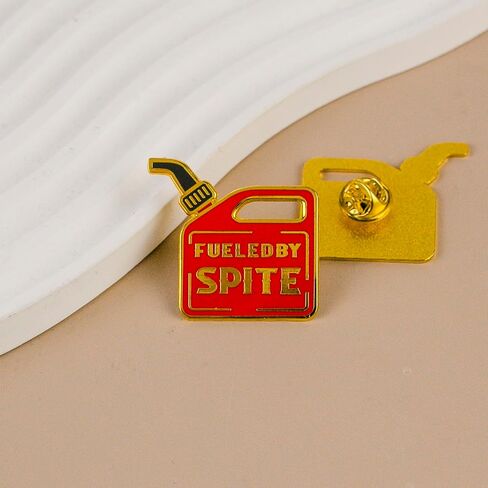 Fueled By Spite Sarcastic Red Gasoline Can Enamel Pin, Motivational Spite Humor Pin Brooch For Sassy Sarcastic Friend, Funny Dark Mechanic Humor Brooch Badge For Automotive Fans, Funny Garage Joke Lapel Badges, Car Enthusiast Gift, Snarky Gas Can Accessor in Kuwait