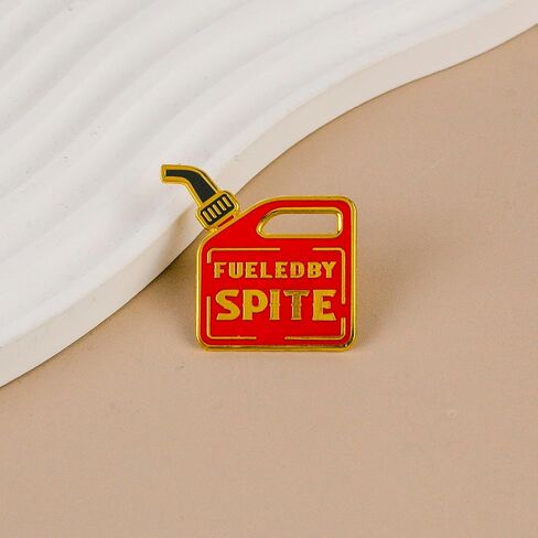 Fueled By Spite Sarcastic Red Gasoline Can Enamel Pin, Motivational Spite Humor Pin Brooch For Sassy Sarcastic Friend, Funny Dark Mechanic Humor Brooch Badge For Automotive Fans, Funny Garage Joke Lapel Badges, Car Enthusiast Gift, Snarky Gas Can Accessor in Kuwait