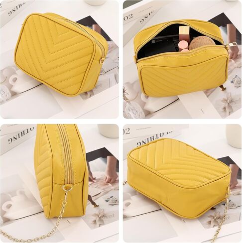 braxan Yellow Leather Shoulder Crossbody Camera Bag for Women, Small in Saudi Arabia