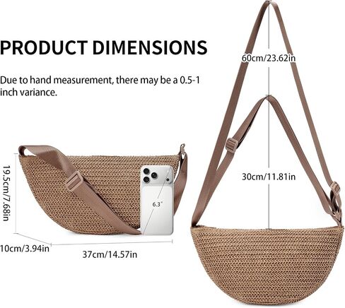 RNIEGA Straw Crossbody Bag for Women Woven Crescent Beach Bags Summer Shoulder Purses Handbag with Adjustable Strap in Saudi Arabia