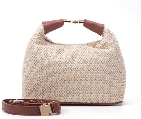Faux Straw Crossbody Bags for Women, Small Top Handle Purse with Adjustable Strap, Woven Summer Handbag for Beach Vacation in Saudi Arabia