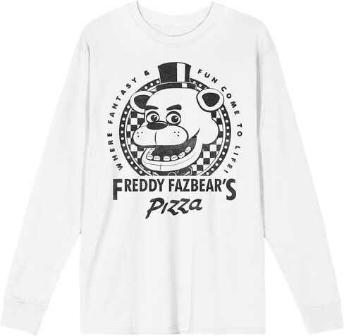 قميص Five Nights at Freddy's Fazbear Pizza للرجال ذو رقبة دائرية وأكمام طويلة، مقاس XXL in Kuwait