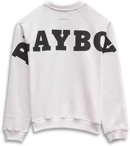 Playboy Back Crewneck Sweatshirt Unisex Pullover with Back Playing Cards Graphic & Front Bunny Logo, Relaxed Fit Streetwear in Saudi Arabia