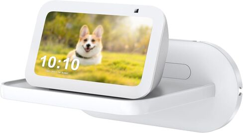 PlusAcc Wall Mount for Show 5 - Space-Saving Wall Stand Shelf Bracket Compatible with Google Nest Hub and Show 5 (3rd & 2nd & 1st Gen), Built-in Cable Management (White) in Kuwait