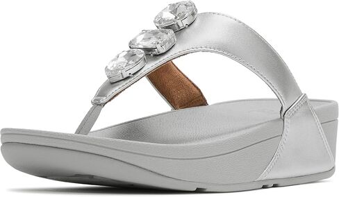 FitFlop™ F-Mode Bejewelled Toe-Post Slip-On Sandals, Womens | Microwobbleboard™ Triple-Density Midsole | APMA Accepted in Kuwait