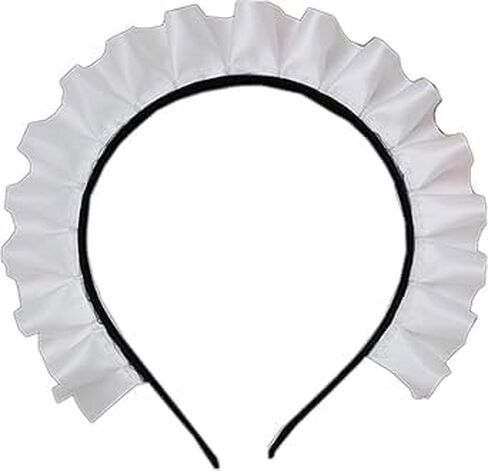 Gorgeous Sweet White Ruffle Headband for Maid Hair Hoop for Anime Cosplay, Fits Most Women Hair Accessories in Saudi Arabia