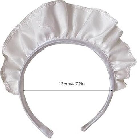 Gorgeous Sweet White Ruffle Headband for Maid Hair Hoop for Anime Cosplay, Fits Most Women Hair Accessories in Saudi Arabia