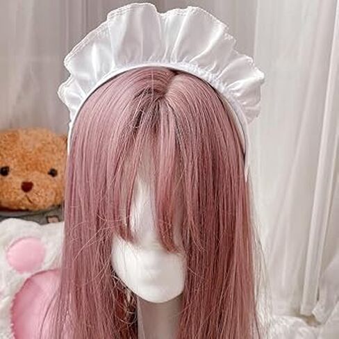 Gorgeous Sweet White Ruffle Headband for Maid Hair Hoop for Anime Cosplay, Fits Most Women Hair Accessories in Saudi Arabia