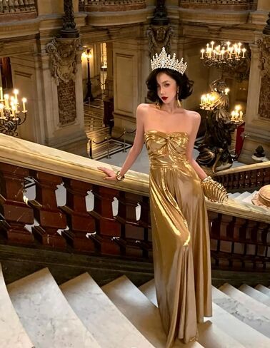 Gold Bridal Tiara for Women, Crystal Rhinestone Queen Crown with Combs, Wedding Hair Accessories for Prom Pageant Quinceanera Birthday in Kuwait