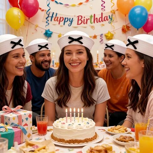 Sailor Hat White Sailor Cap with Bowknot Yacht Captain Hat Navy Costume Hat for Captain Birthday Halloween Costume in Saudi Arabia