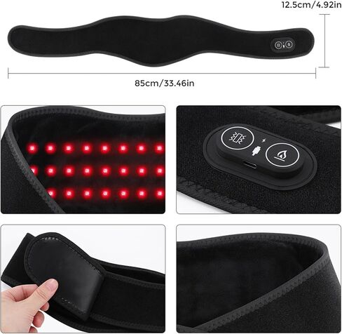 Cordless Neck Heating Pad for Pain with Red Light & Massage, 3000mAh Rechargeable Heated Neck Wrap with 660nm & 850nm Infrared Light, 3 Heat Levels Neck Massager for Soreness & Stiffness Relief in Saudi Arabia
