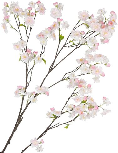 CISDUEO White Cherry Blossom Branches Long Stem Artificial Flowers for Tall Vase Silk Flower Bulk Plum Blossom Flowers for Indoor Home Decor Bedroom Wedding Floral Arrangement Table Centerpieces Party in Saudi Arabia