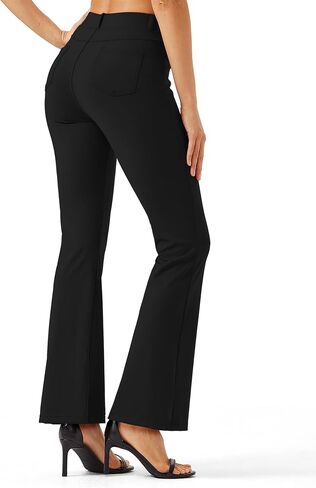 ZUTY Women's Yoga Dress Pants for Work Bootcut Flare Leggings Wide Leg Pants with Pockets Stretchy 30" Inseam in Saudi Arabia