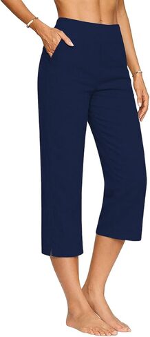 Betadog Capri Linen Pants for Women High Waisted Relaxed Fit Casual Pedal Pushers Crop Chino Trousers with Pockets in Saudi Arabia