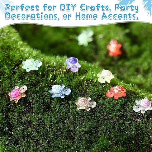 VioraWhite 1000 Pcs Mini Resin Turtles Bulk Luminous Glow in the Dark Mini Animals to Hide Tiny Sea Turtle Figurines Plastic Miniature for Garden Micro Moss Landscape DIY Ocean Dollhouse Decor Crafts in Kuwait