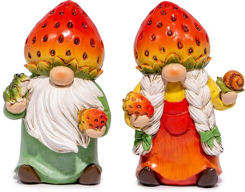 Hodao 2PCS Strawberry Gnomes Decoration Summer Elf Figurines Gifts for Home Spring Lively Garden Decor for Outdoor, Mom, Mother (Green-Orange) in Kuwait