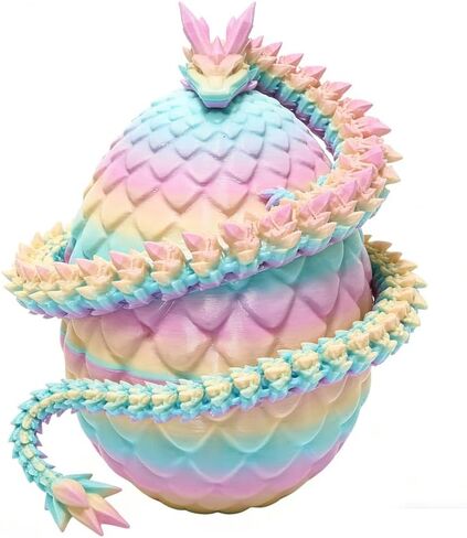 3D Printed Luminous Green 12 Inch Dragon with 4 Inch Egg Set Collectible Figurine Home Office Decor Executive Desk in Kuwait