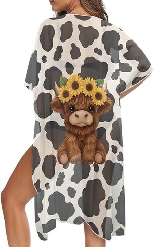 Women's Kimono Swimsuit Cover Up Summer Beach Cover Up Casual Loose Swimsuit Coverup in Saudi Arabia