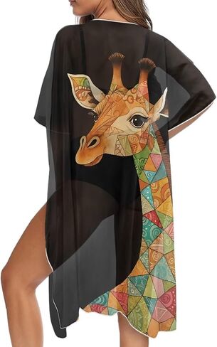 Women's Kimono Swimsuit Cover Up Summer Beach Cover Up Casual Loose Swimsuit Coverup in Saudi Arabia