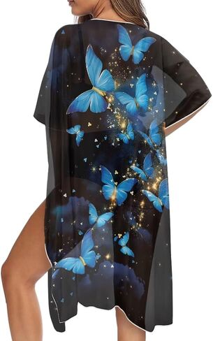 Women's Kimono Swimsuit Cover Up Summer Beach Cover Up Casual Loose Swimsuit Coverup in Saudi Arabia