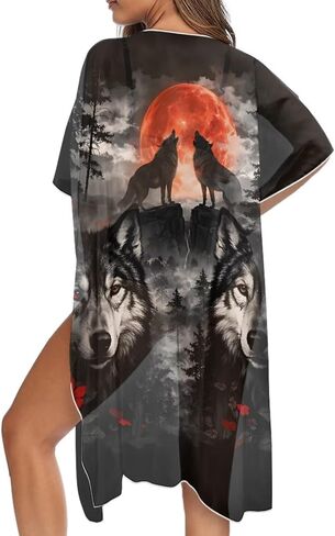 Women's Kimono Swimsuit Cover Up Summer Beach Cover Up Casual Loose Swimsuit Coverup in Saudi Arabia
