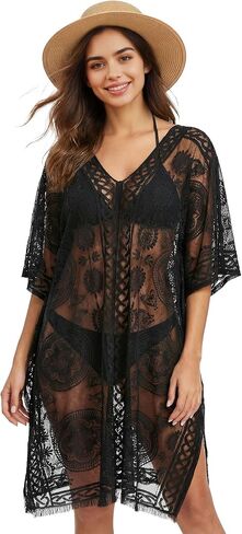 CHUNG Woman's Lace Coverups fits S-2XL Loose Bathing Bikini Dress Cover Up for Beach Poolside Summer Swim Plus Size in Kuwait