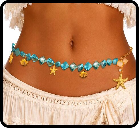 Seashell Chain Belt Shell Waist Chains Thick Oceanic Body Jewelry Accessories for Women in Saudi Arabia