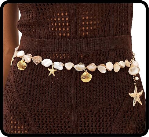 Seashell Chain Belt Shell Waist Chains Thick Oceanic Body Jewelry Accessories for Women in Saudi Arabia