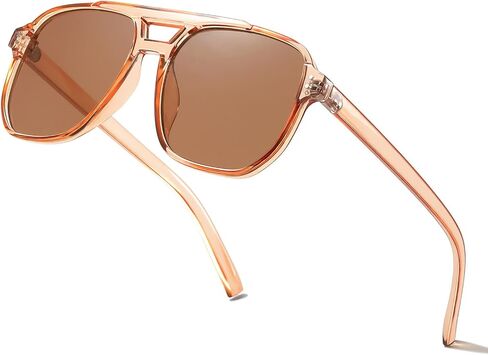 Retro Square Aviator Sunglasses Women Men Vintage 70s Style Plastic Frame UV400 Protection Avitor Classic Shade in Kuwait